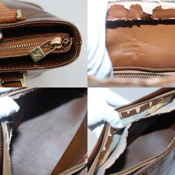 LOUIS VUITTON Monogram Vernis Houston Hand Bag Bronze M91122 - Picture 11 of 13